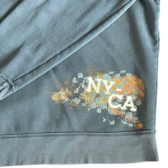 Aeropostale Hoodie Blue Graphic Sweatshirt Mens XL Kangaroo Pocket Pullover - Picture 4 of 8